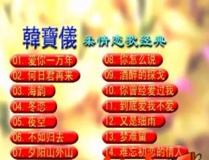 韩宝仪柔情恋歌经典KTV DVD音乐专辑 4.35G 百度网盘资源