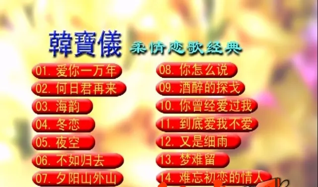 [DVD音乐专辑碟][韩宝仪 – 柔情恋歌经典][KTV][DVD-ISO4.35G][百度网盘]