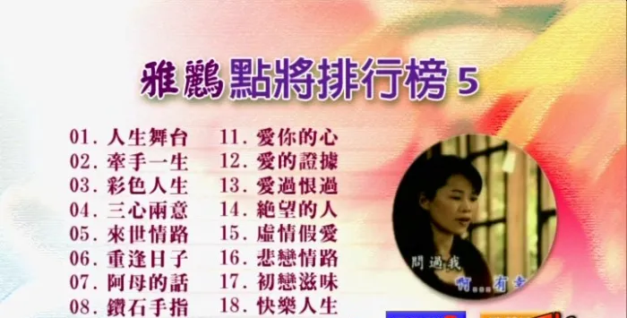 [DVD音乐专辑碟][群星 – 雅鹂点将排行榜5][KTV][DVDNRG][4.12G][百度网盘]