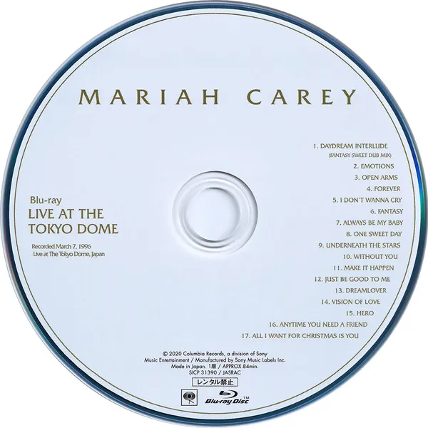 [BD欧美演唱会]Mariah Carey 玛丽亚·凯莉 – The Rarities：Live at the Tokyo Dome 1996 [2020][BDMV][20.8G][百度网盘]