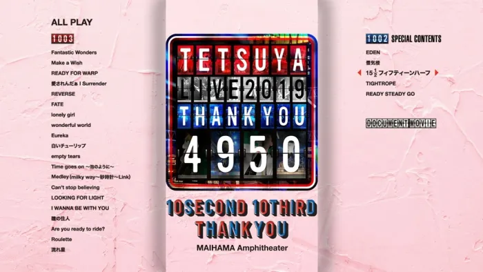 [BD日本演唱会][TETSUYA – TETSUYA LIVE 2019 THANK YOU 4950 2020][BDISO][46.25G][百度网盘]