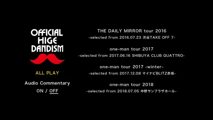 [BD日本演唱会]Official髭男dism – Official HIGE DANdism LIVE COLLECTION 2016-2018[BDISO][21.8G][百度网盘]
