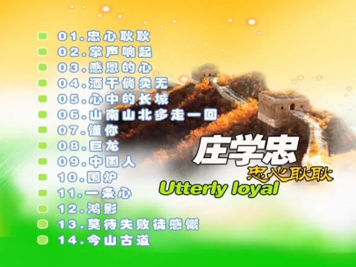 [DVD音乐专辑碟][庄学忠 – 忠心耿耿 原人原唱卡拉OK][KTV][DVD ISO][3.71G][百度网盘]