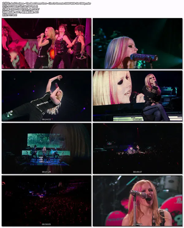 [艾薇儿美丽坏世界巡演 Avril Lavigne – The Best Damn Tour – Live in Toronto 2008][WEB-DL MP4][8.51GB][百度网盘]