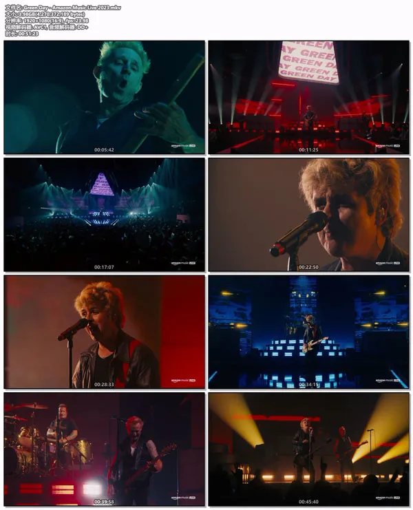 [绿日乐队 Green Day – Amazon Music Live 2023][WEB-DL MKV][5.39GB][百度网盘]
