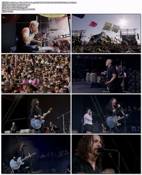 [喷火战机 Foo Fighters – Live @ Glastonbury 2023][H265 4K 2160P][WEB-DL TS][22GB][百度网盘]