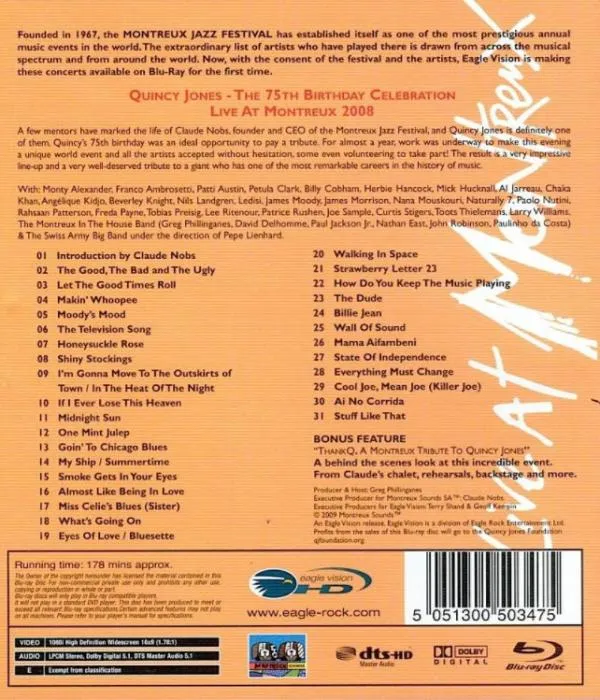 [BD欧美演唱会]昆西·琼斯75岁庆生群星演唱会 Quincy Jones：75th Birthday Celebration – Live at Montreux 2008[BDMV][41.60GB][百度网盘]