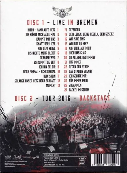 [BD欧美演唱会]Unantastbar – Live ins Herz – Hand aufs Herz Tour 2016 [2017][BDMV][40.66GB][百度网盘]