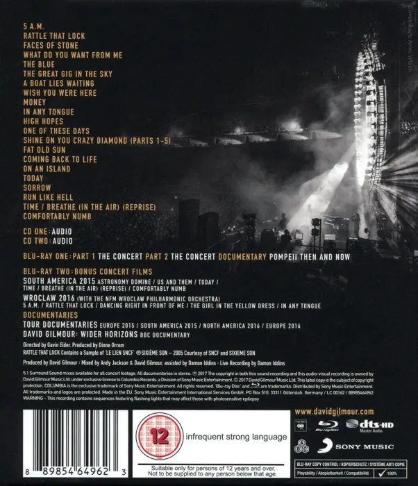 [BD欧美演唱会]David Gilmour – Live at Pompeii 2017[2BD+2CD][ISO][86.5G][百度网盘]