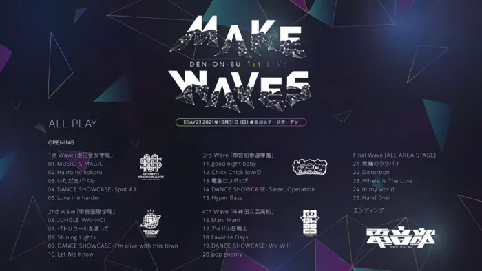 [BD日本演唱会][电音部 DEN ON BU 1st LIVE Make Waves 2021 1CD+3BD][BDMV 3BD][103GB][百度网盘]