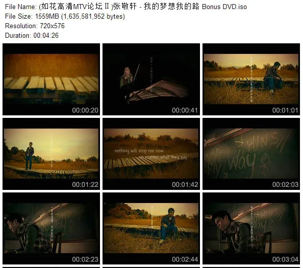 [DVD音乐专辑碟][张敬轩 – 我的梦想我的路Bonus][DVD-ISO][1.52G][百度网盘]