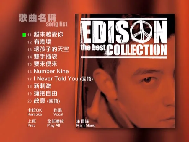 [DVD音乐专辑碟][陈冠希 EDISON the best COLLECTION][卡拉OK＋纯MTV 双版本][ISO][7.46G][百度网盘]