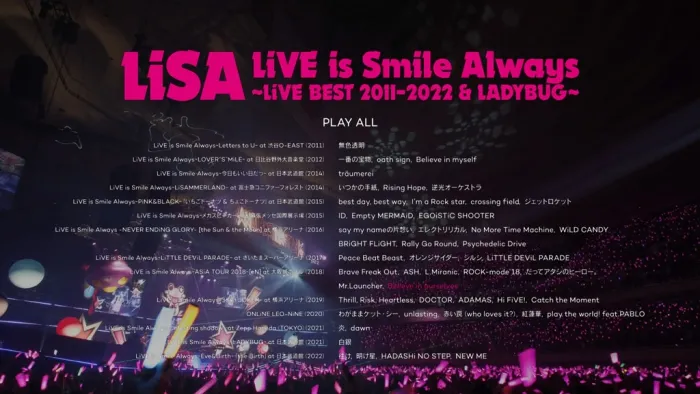 [BD日本演唱会][织部里沙 LiSA – LiVE is Smile Always～LiVE BEST 2011-2022 & LADYBUG～完全生产限定盘 2023][BDMV 3BD][120GB][百度网盘]