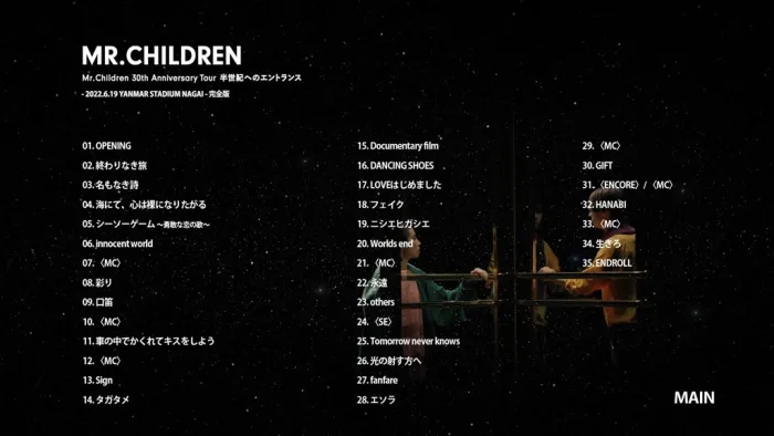 [BD日本演唱会][Mr.Children – Mr.Children 30th Anniversary Tour 半世纪へのエントランス 2023][BDMV 2BD][87.8GB][百度网盘]