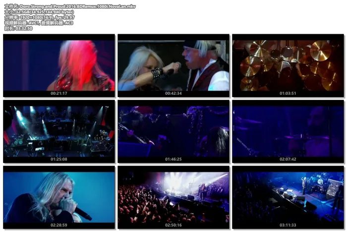 [BD日本演唱会][Doro Strong and Proud 2016][Remux MKV][32.5GB][百度网盘]