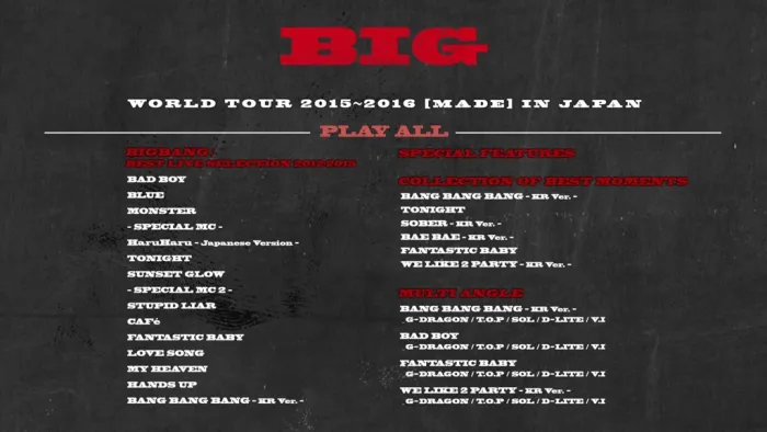 [BD日本演唱会][BIGBANG WORLD TOUR 2015-2016 MADE IN JAPAN 2015首场][ISO][79.4G][百度网盘]