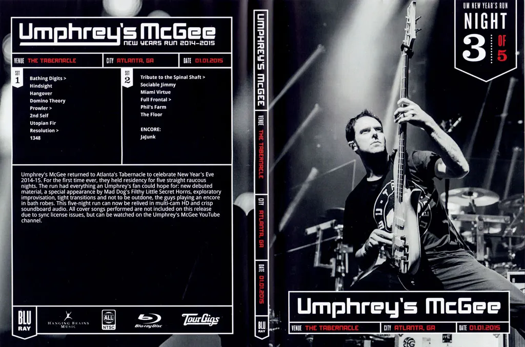 [BD欧美演唱会][Umphrey s McGee TourGigs Collection – New Years Run 2014-2015 – The Tabernacle Atlanta GA December 30-31, 2014 – January 1-3, 2015]BDMV][5BD 105G][百度网盘]